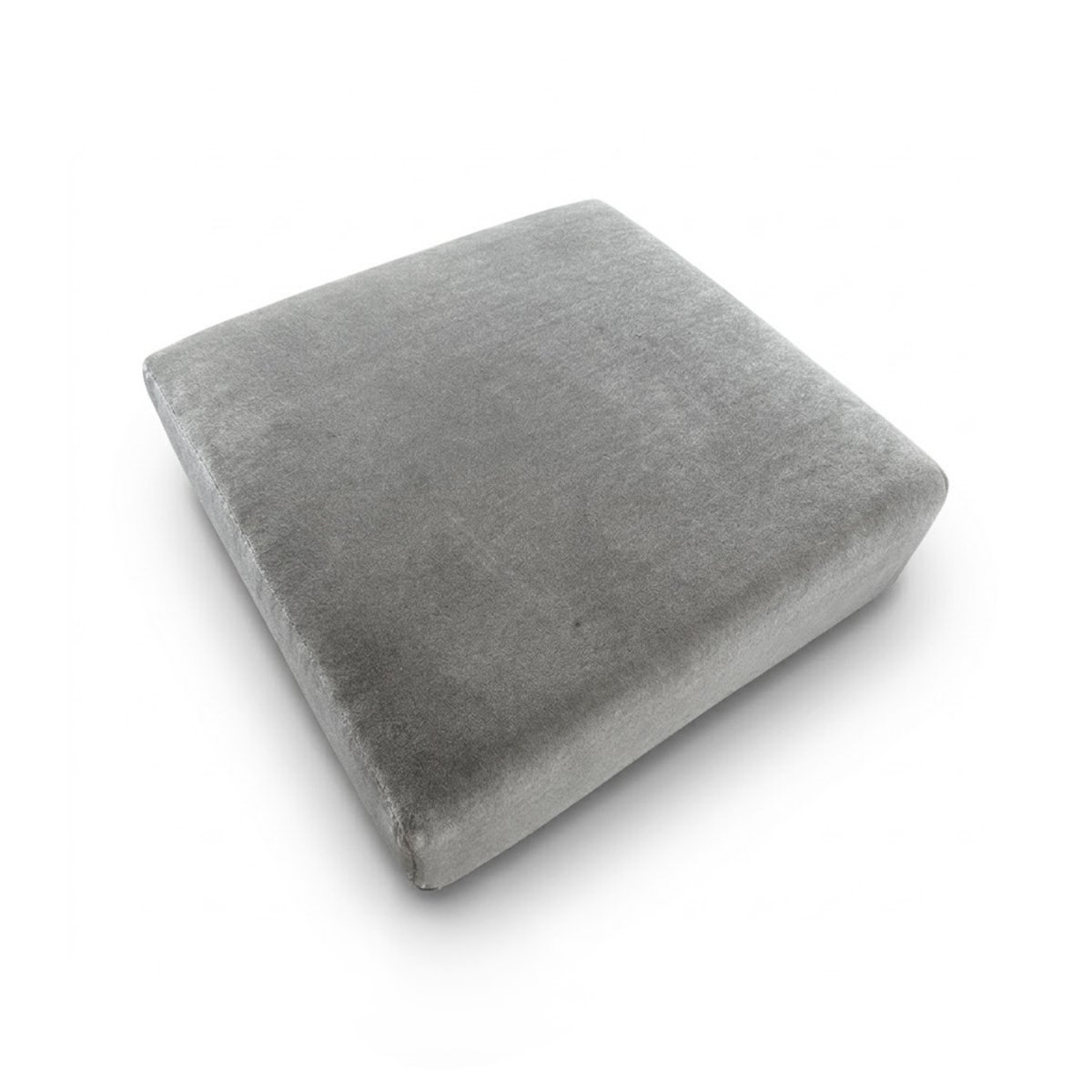 George Smith Upholstered Ottoman in Grey Velvet