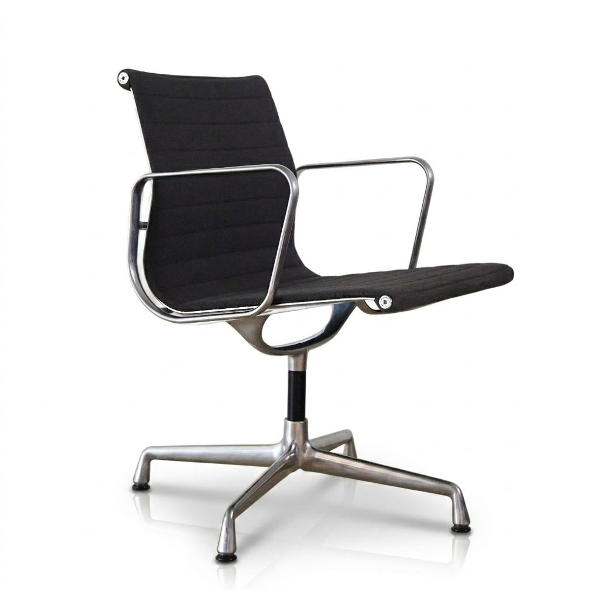 Vitra Eames aluminium office chair, Black Fabric