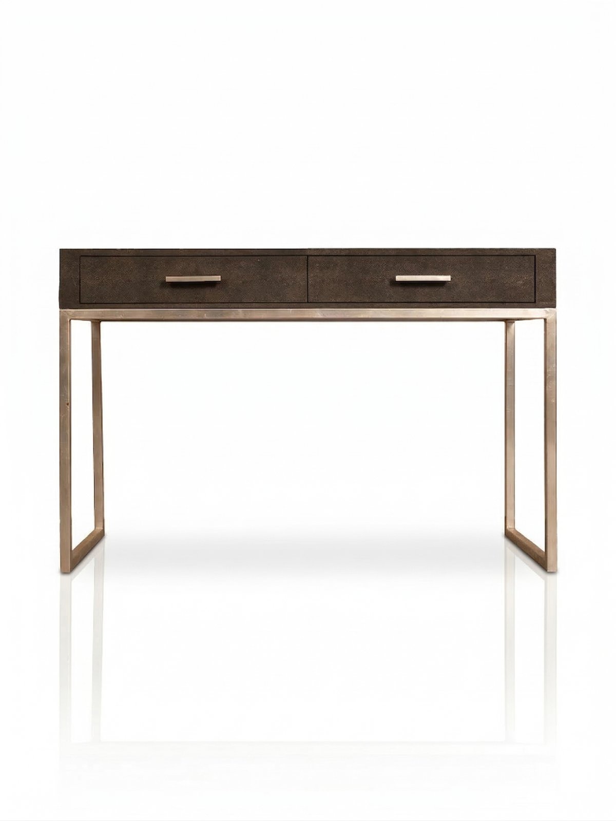 Dark Grey Faux Shagreen Two-Drawer Cocole table