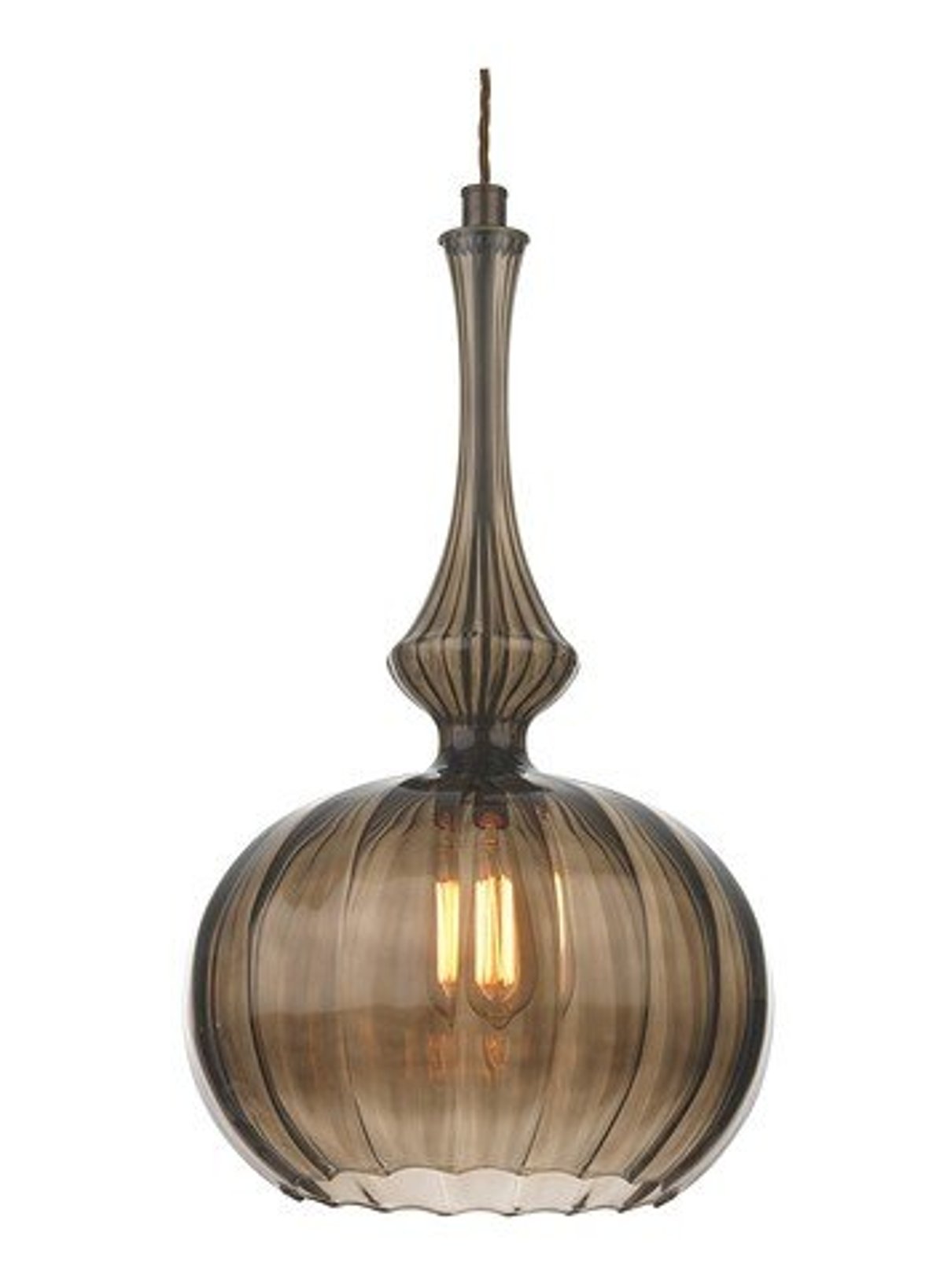 Smoke Glass Zola Pendant Light by Heathfield & Co