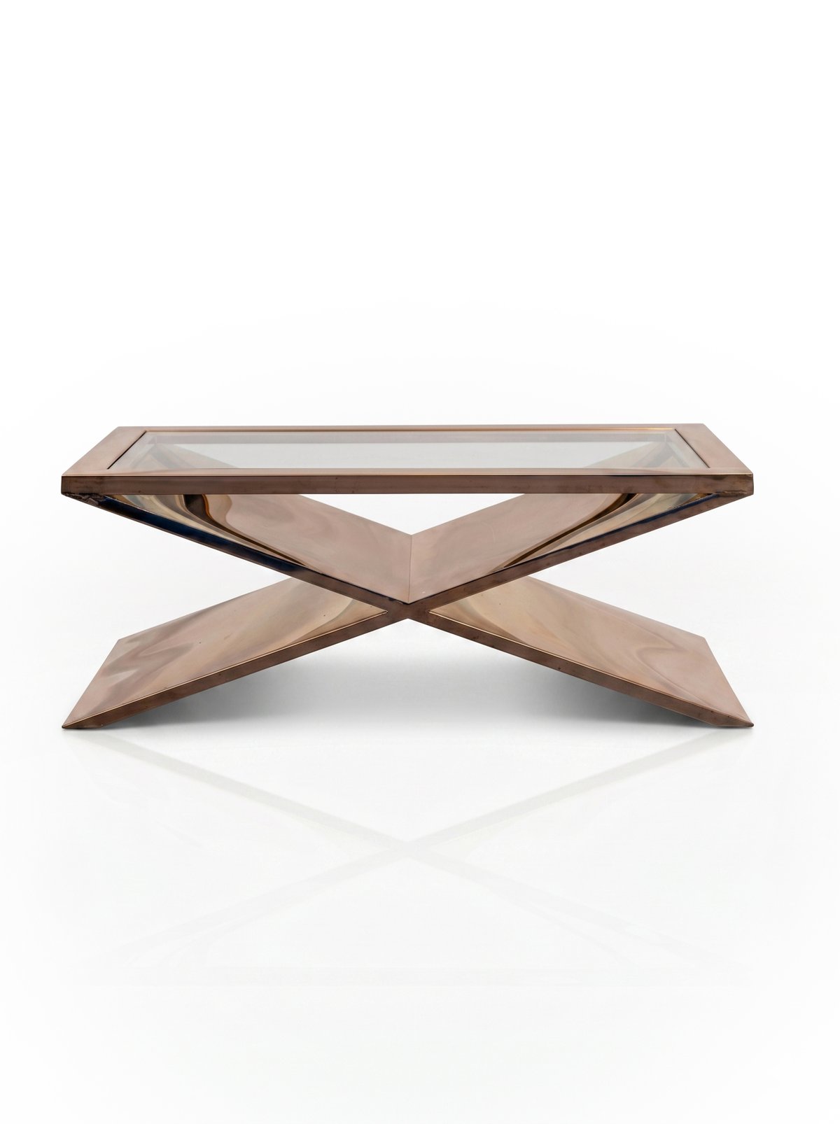 HD Buttercup Xenia Coffee Table in a Polished Bronze Finish