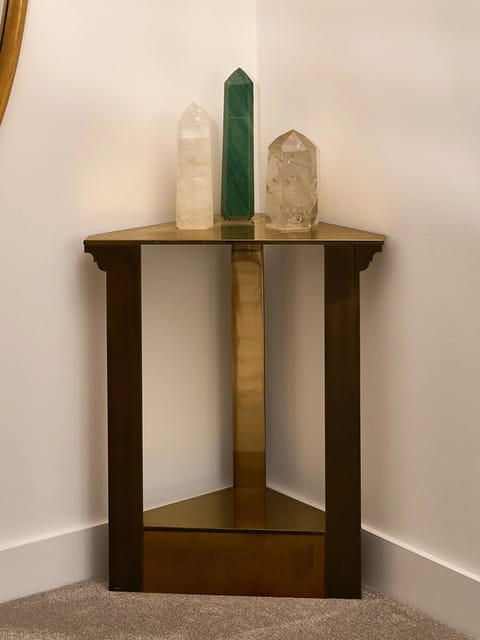 Single Triangular Brass Console Table by John Saladio from his Facade collection (photo 2)