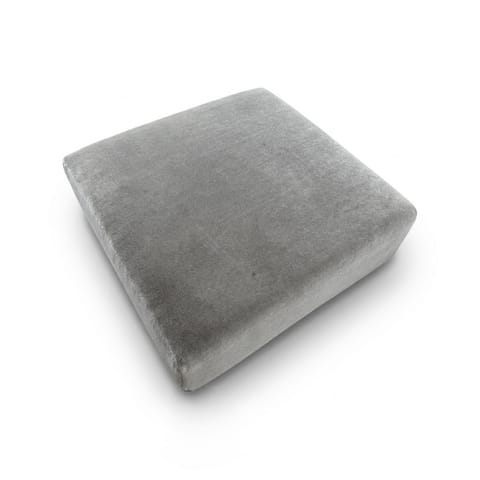 George Smith Upholstered Ottoman in Grey Velvet