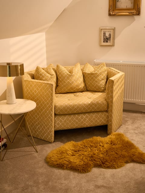 Yellow Octagonal Framed upholstered Armchair by Talisman Bespoke (photo 2)