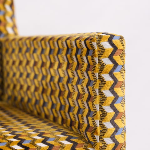 Set of Eight Bespoke Dining Chairs in Geometric Jacquard (photo 2)
