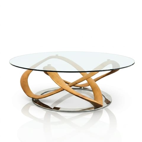 Porada Infinity Coffee Table in Walnut and Glass