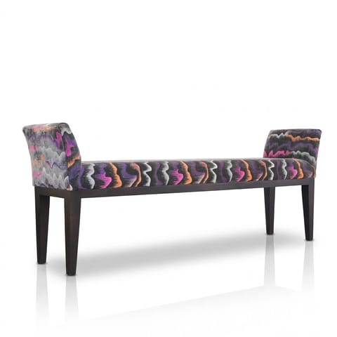 Sable Interiors Bench in a Missoni Flame-Stitch Fabric