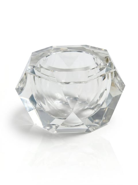 A Large Faceted Lucite Ice Bucket with Swivel Top 1970s