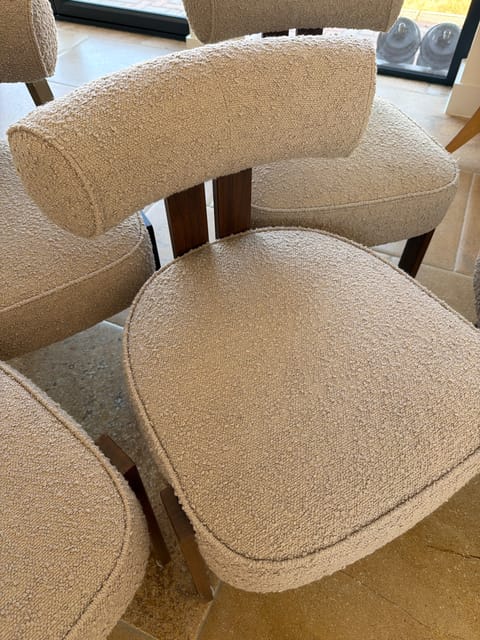 Set of Six Bouclé Dining Chairs (photo 2)