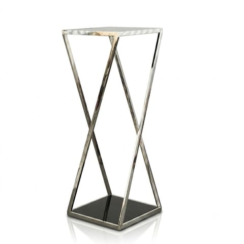Eichholtz Cross Side Table in Stainless Steel