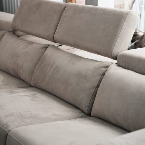 Large Modular Corner Sofa in Grey Microsuede (photo 2)