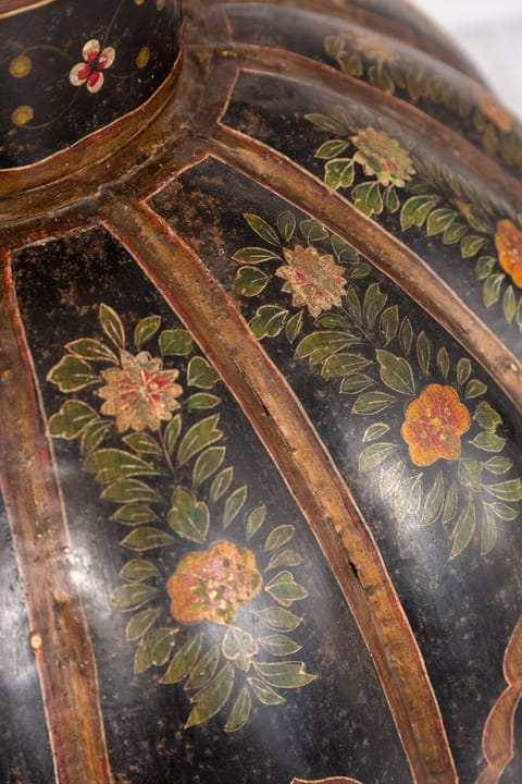 Large Hand-Painted Indian Floor Vase (2) (photo 2)