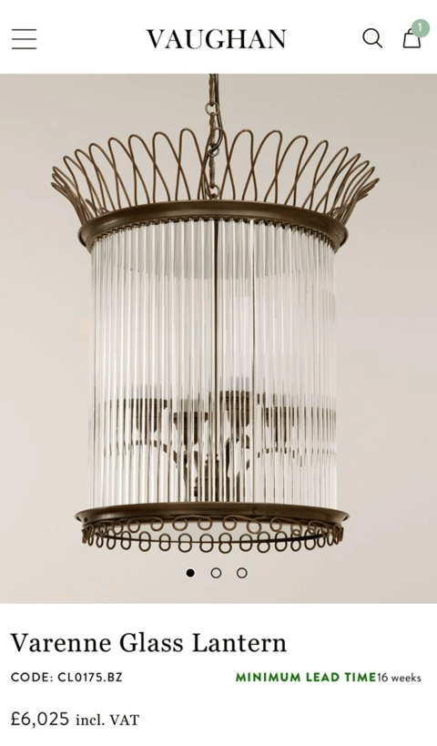 Vaughan Varenne Glass Lantern in Bronze