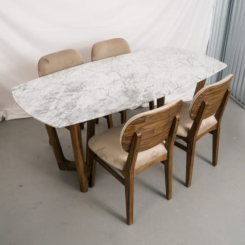 Oak Furnitureland Islington Dining Table and Four Isla Chairs (photo 2)