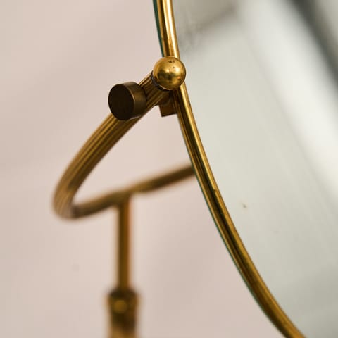 Brass Valet Stand with Tilting Mirror on a Tripod Base (photo 2)