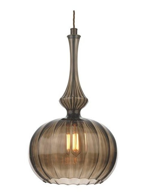 Smoke Glass Zola Pendant Light by Heathfield & Co