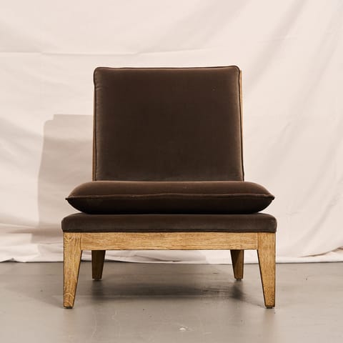 OKA Vasa Lounge Chair in Truffle Velvet (photo 2)