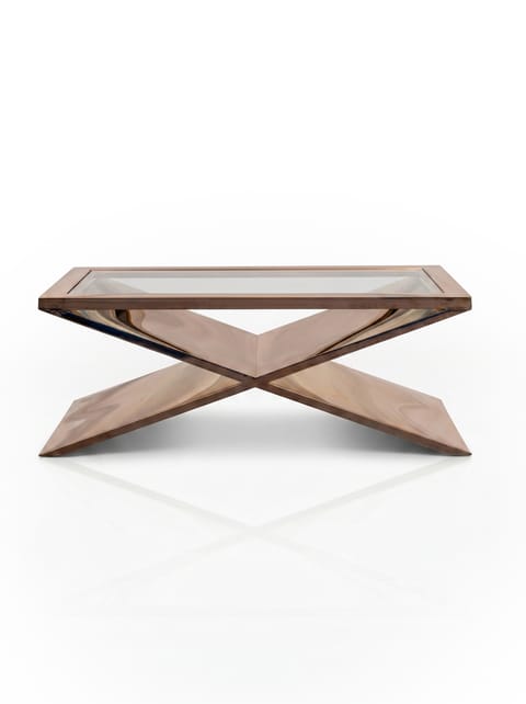 HD Buttercup Xenia Coffee Table in a Polished Bronze Finish