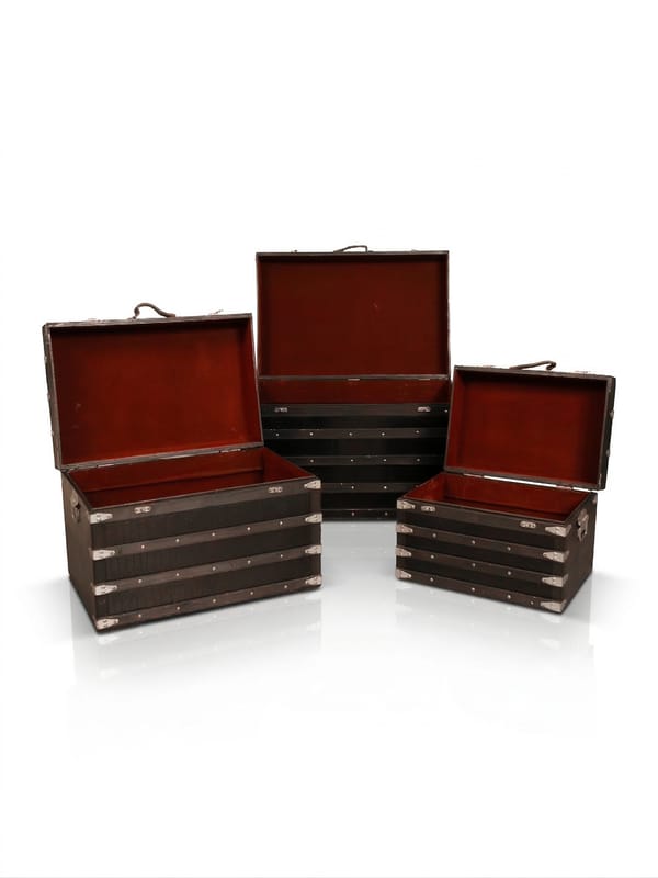 Set of 3 Black Faux Crocodile Trunks