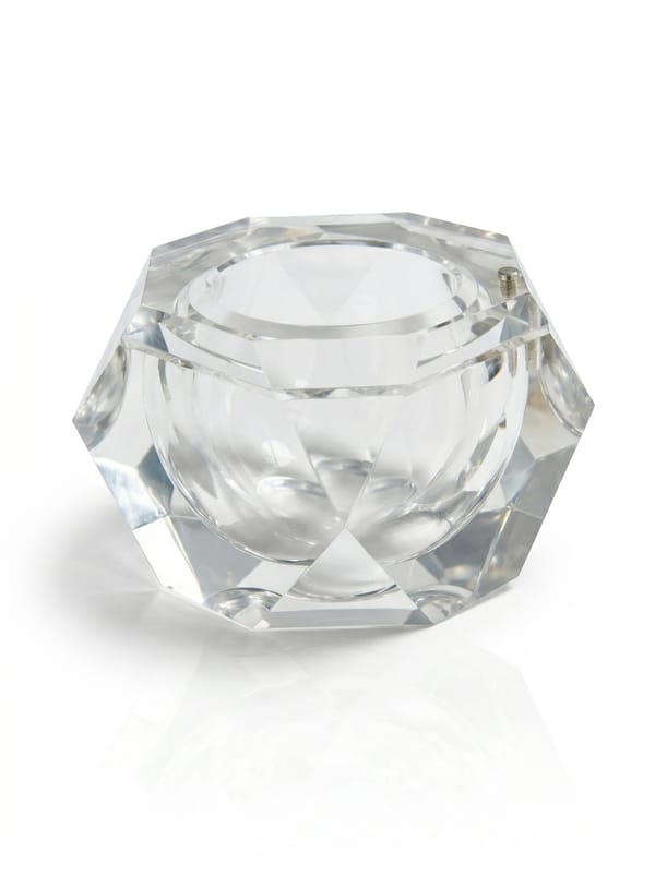 A Large Faceted Lucite Ice Bucket with Swivel Top 1970s