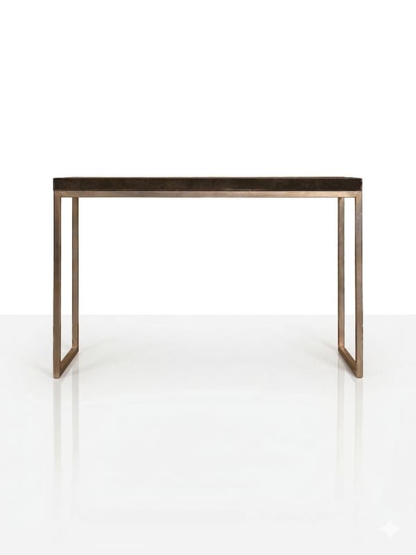 Dark Grey Shagreen Console Table